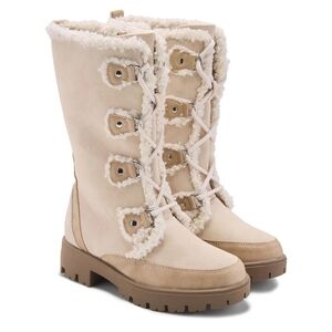 BCBGirls Beige Kids Boots with Fur Trim